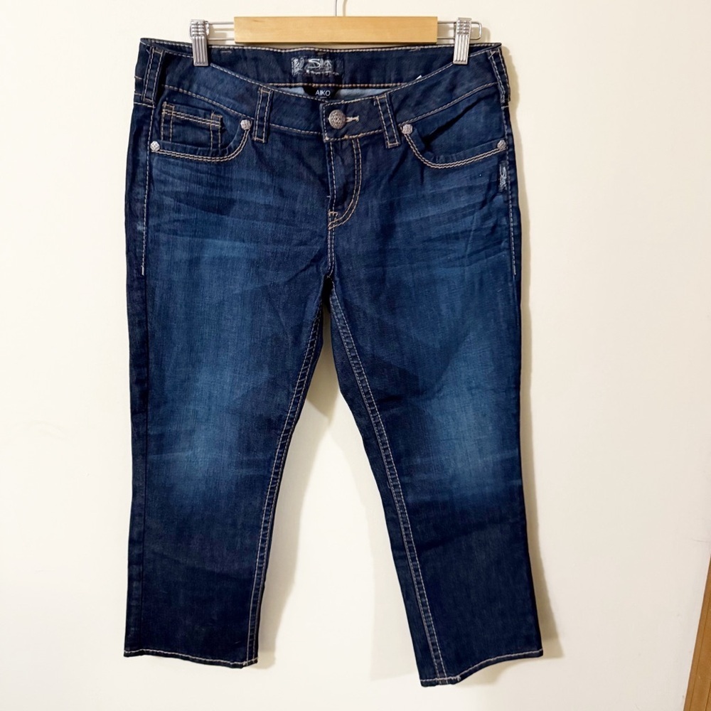 Silver Aiko Mid Capri Jeans Womens Denim Size 31